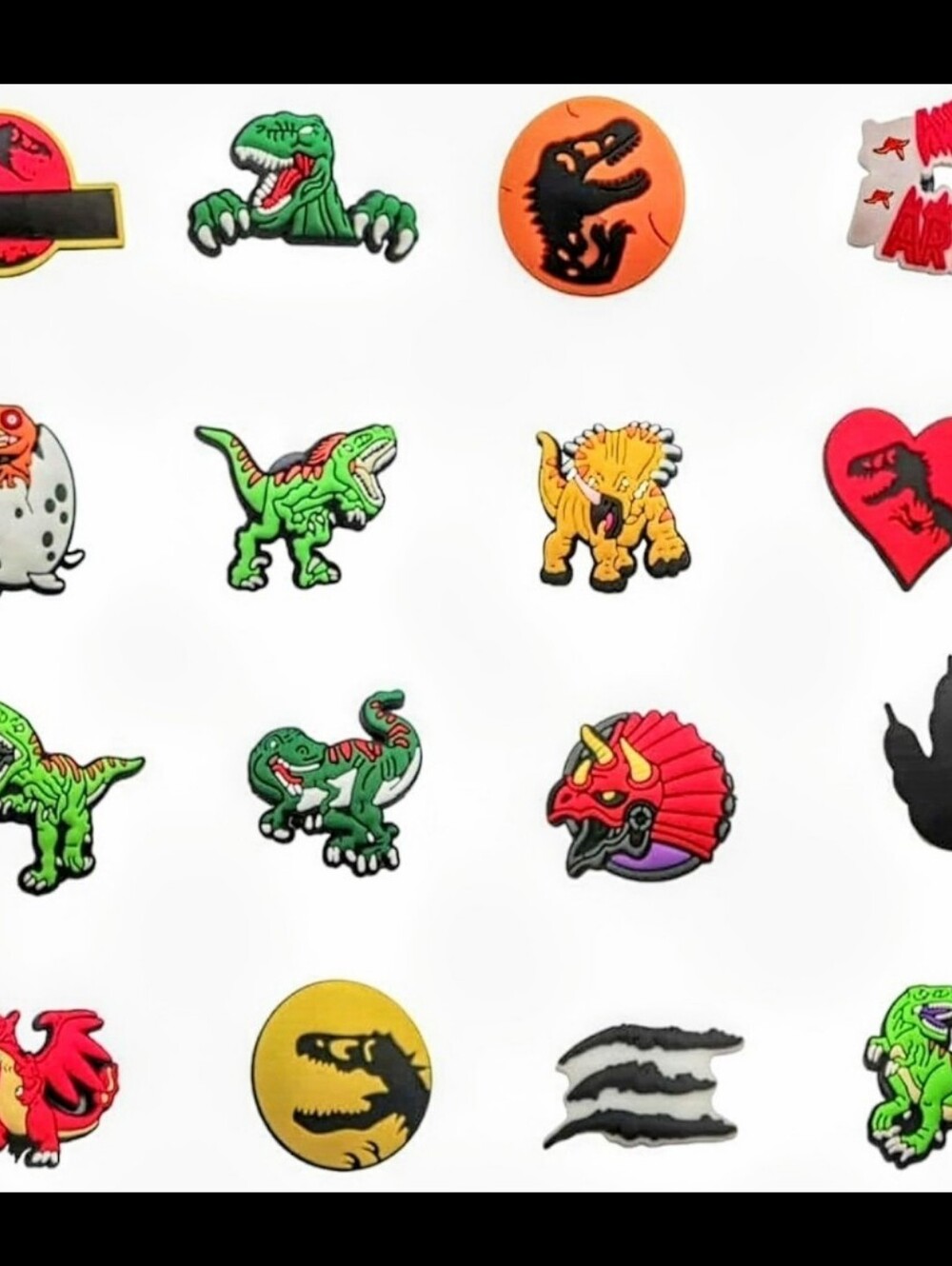 16 Croc Shoe Charms Jibbitz style Dino Dinosaur Jurassic Park Movie NEW IN BAG